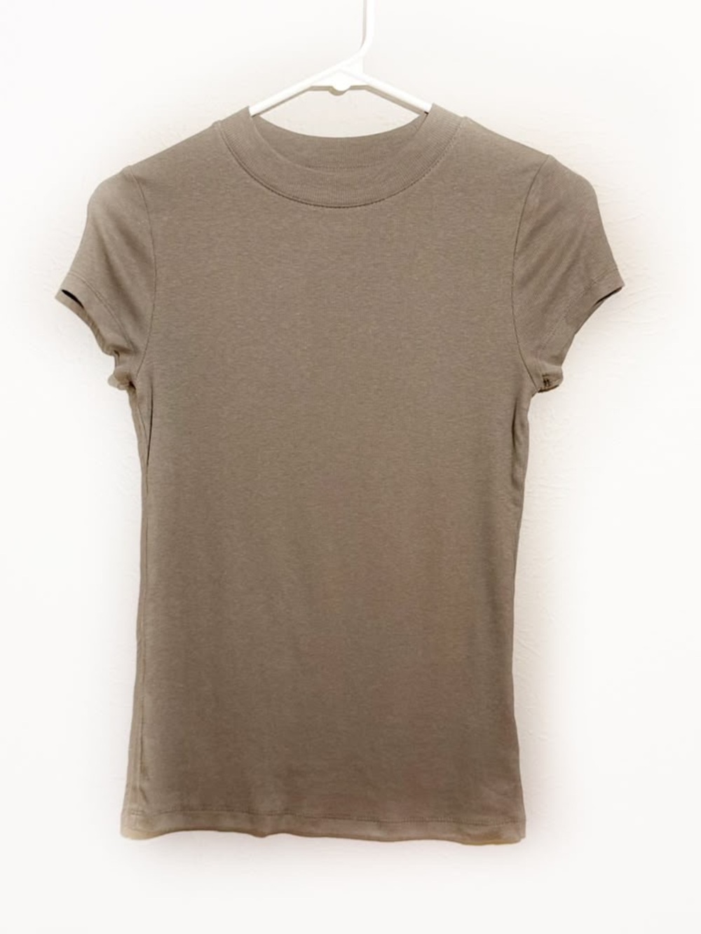 A New Day Ribbed Mock Neck Tee Cap Sleeve